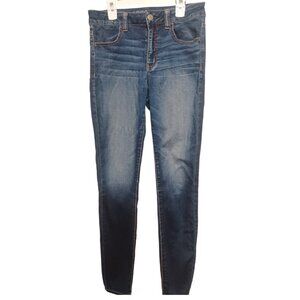 American Eagle High Rise Jeggings Super Stretch Dark Wash Skinny Jeans Size 6